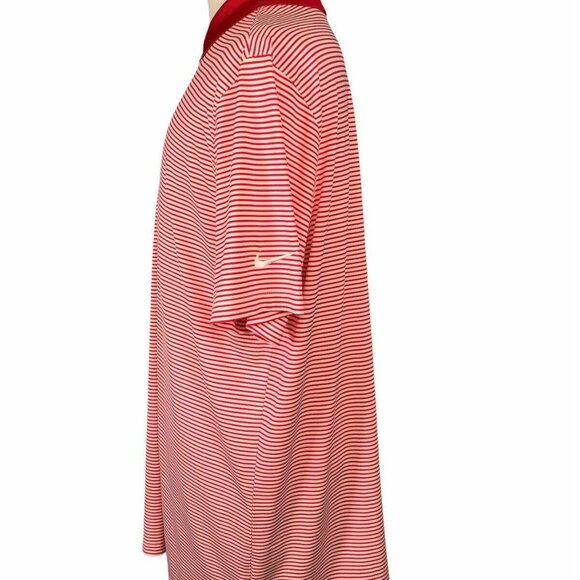 Nike Golf Dri-Fit Red & White Striped Men's Polo Shirt XL Extra Large - Picture 4 of 9